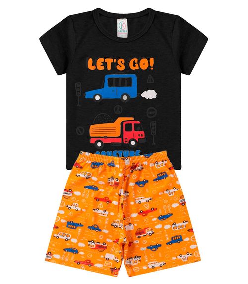 Pijama Infantil Mascuilno Brilha No Escuro kappes Preto