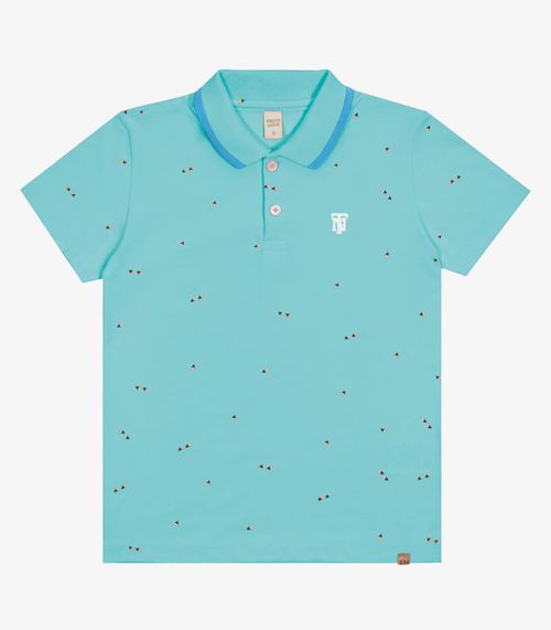 Camisa Polo Infantil Trick Nick Azul