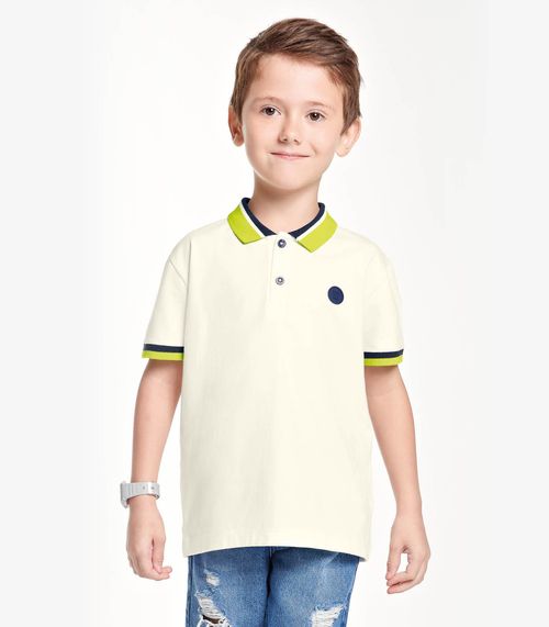 Camisa Polo Infantil Trick Nick Bege