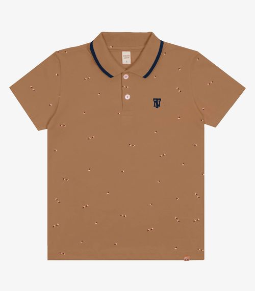 Camisa Polo Infantil Trick Nick Marrom