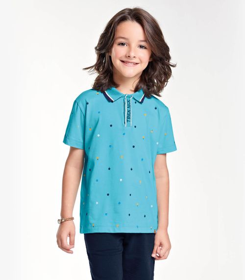 Camisa Polo Infantil Trick Nick Azul