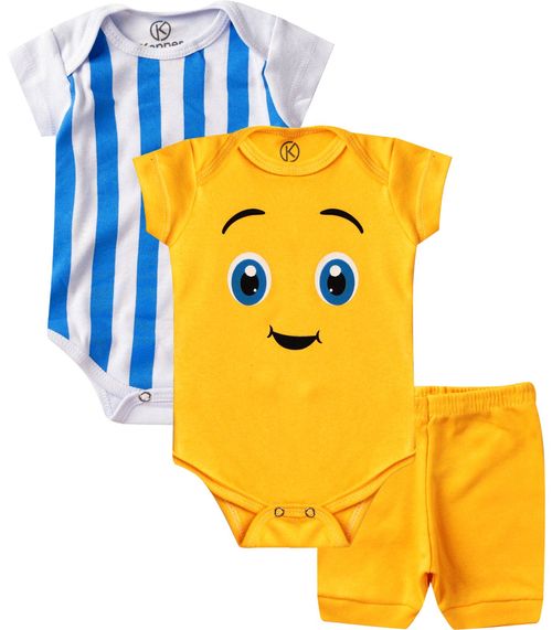 Kit Body Infantil 3 Peças Kappes Amarelo