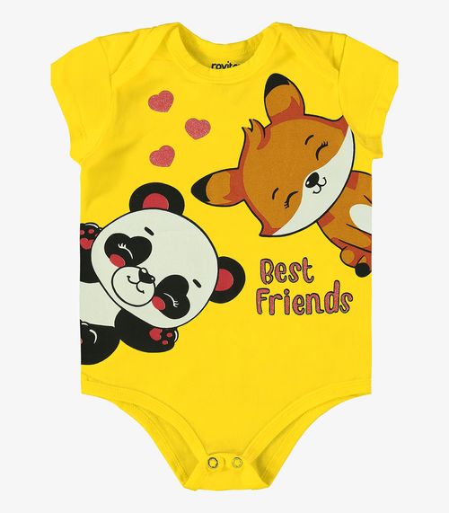 Body Infantil Bichinhos Rovi Kids Amarelo