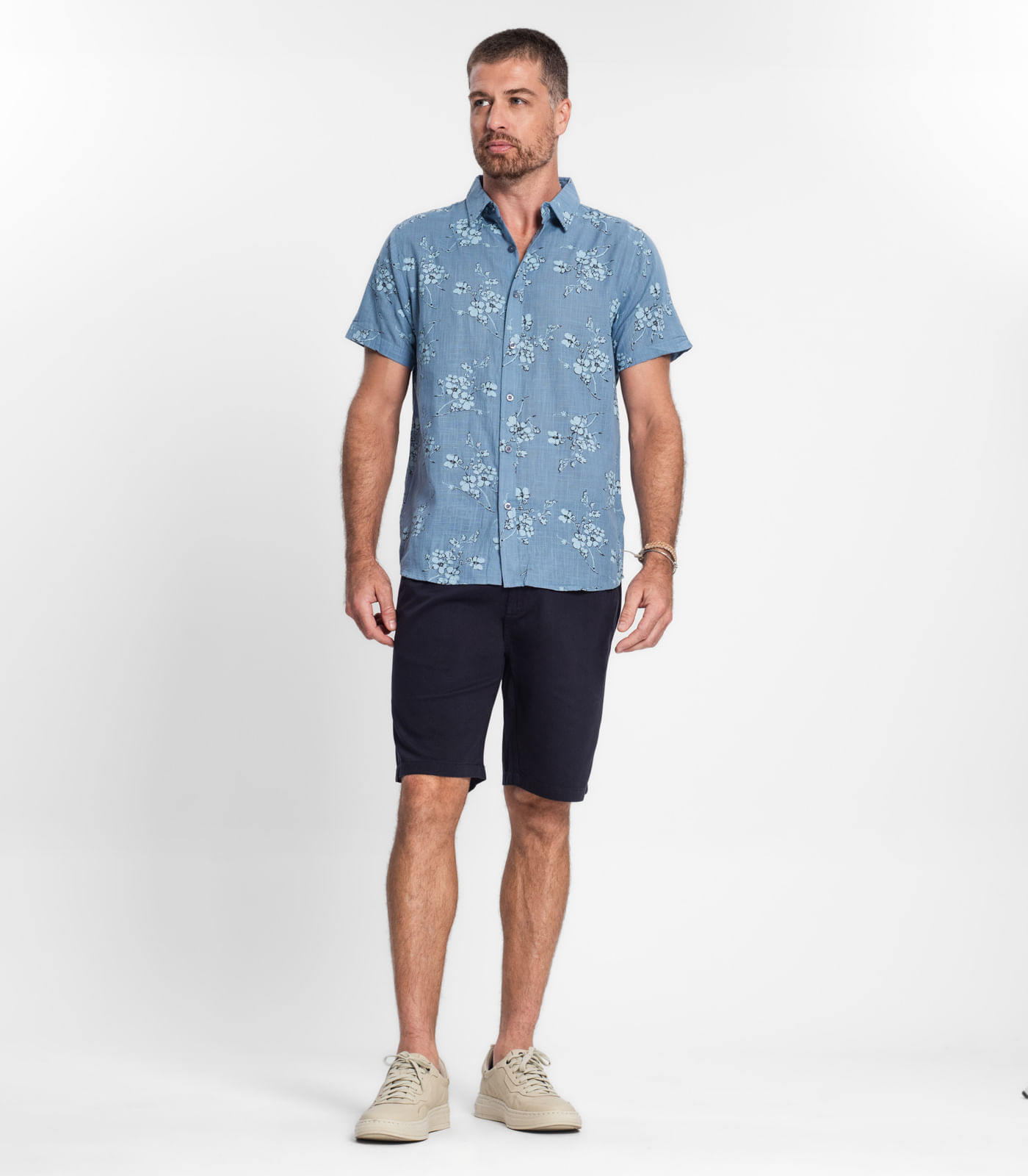 Camisa Masculina Em Tricoline Diametro Azul | FastStore PDP
