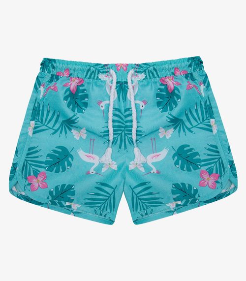 Shorts Feminina Tactel Estampado Rovitex Kids Verde