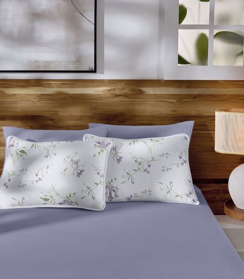 Jogo de Cama Queen 3pçs Estampado Vivaldi Roxo