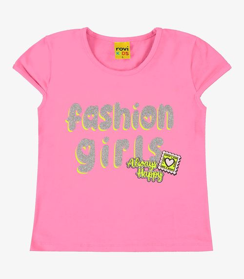 Blusa Infantil Feminina Fashion Girls Rovi Kids Rosa