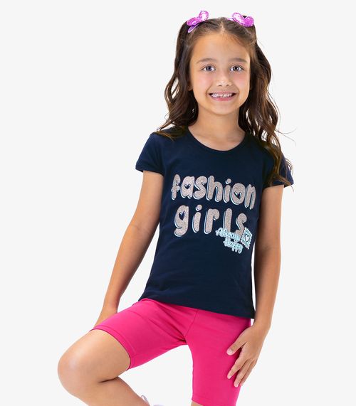 Blusa Infantil Feminina Fashion Girls Rovi Kids Azul