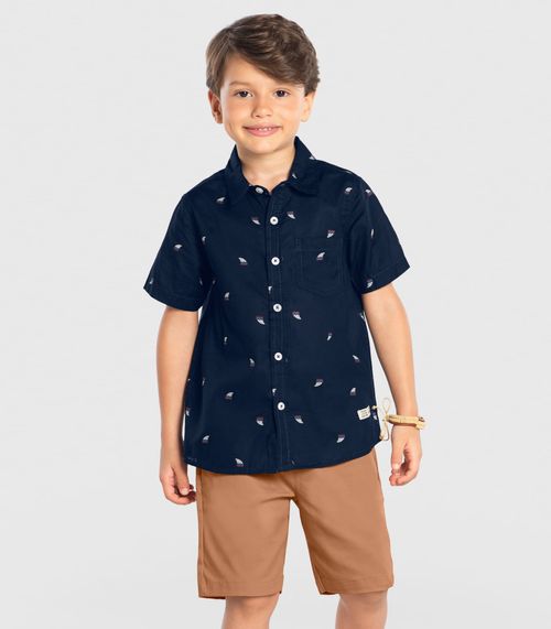 Conjunto Infantil Camisa Com Bermuda Trick Nick Azul