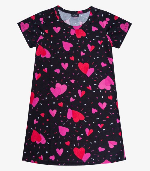 Vestido Infantil Estampado Select Preto