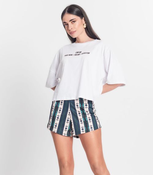 Short Feminino Estampado Donna Verde