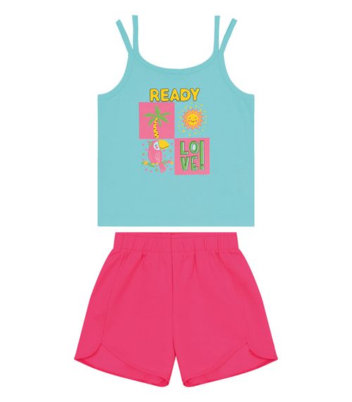 Conjunto Infantil Blusa De Alça E Shorts Rovi Kids Azul