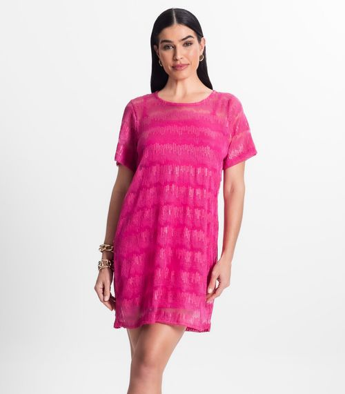 Vestido com Sobreposição Infinita Cor Rosa