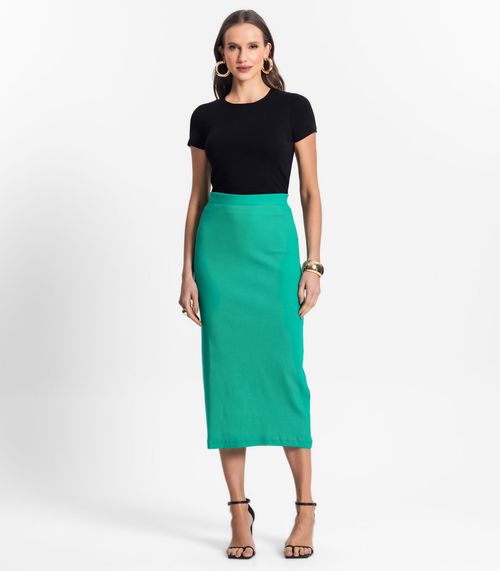 Saia Midi De Ribana Feminina Endless Verde