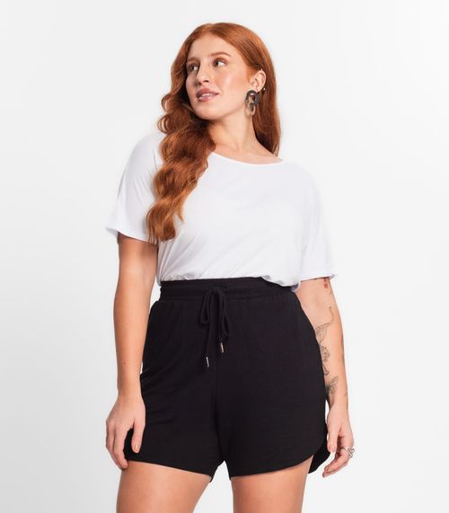 Shorts Feminino Plus Size Secret Glam Preto