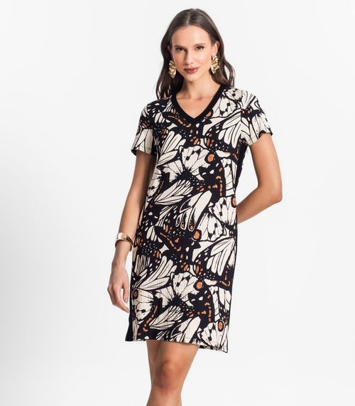 Vestido Feminino Estampado Select Preto