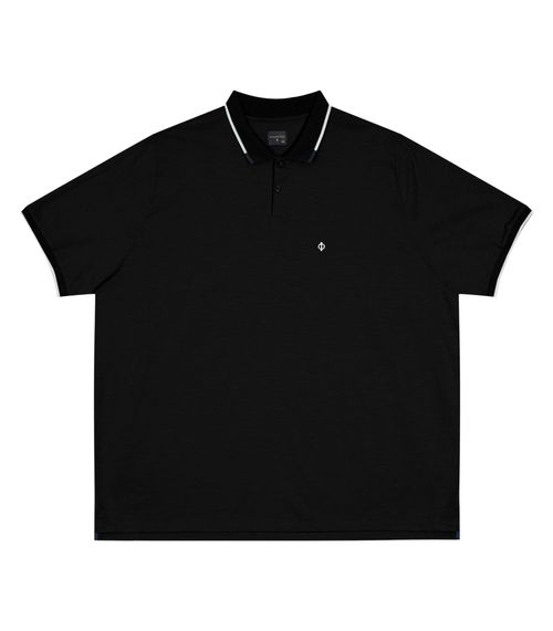 Camisa Polo Masculina De Malha Diametro Preto