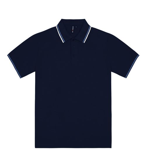 Camisa Polo Masculina Em Piquet Diametro Azul