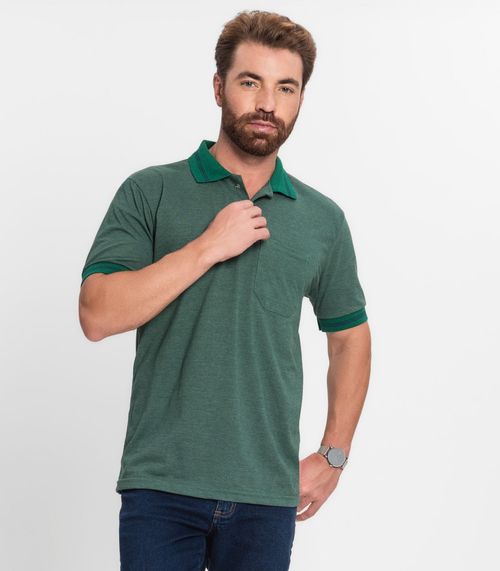 Polo Basica Com Bolso e Detalhe Na Gola Select Verde