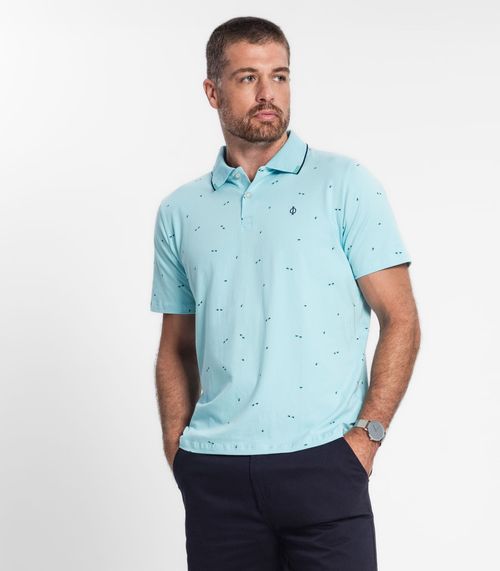 Camisa Polo Masculina Diametro Azul