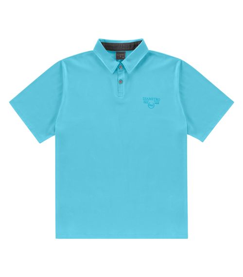 Camisa Polo Masculina Plus Size Diametro Azul