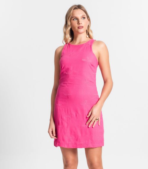 Vestido Curto De Linho Feminino Endless Rosa