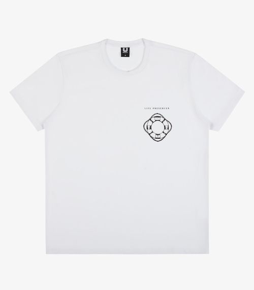 Camiseta Masculina Meia Malha Estampada Ultimato Branco