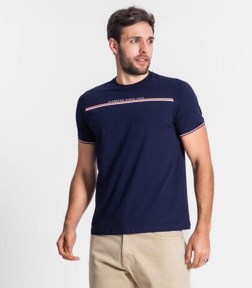 Camiseta De Cotton Leve Masculina Diametro Azul