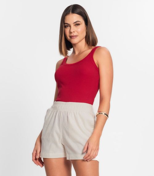 Regata Feminina Em Ribana Rovitex Vermelho