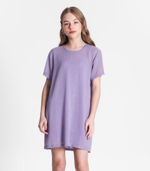 Vestido Juvenil Feminino Com Sobreposição Minty Roxo