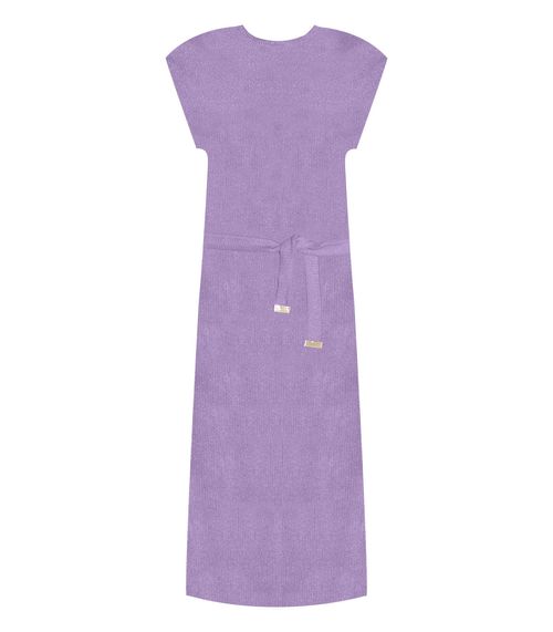 Vestido Midi Em Ribana Canelada Lurex Rovitex Roxo