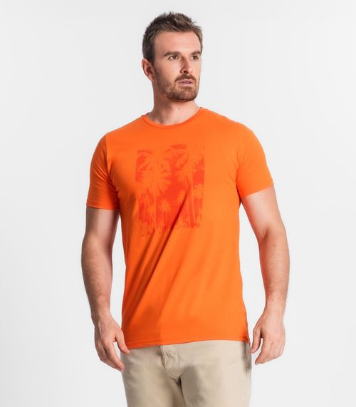 Camiseta De Meia Malha Masculina Diametro Laranja