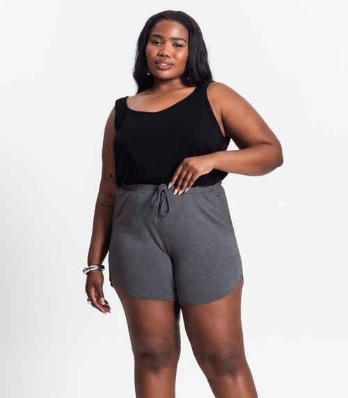 Shorts Feminino Plus Size Secret Glam Cinza