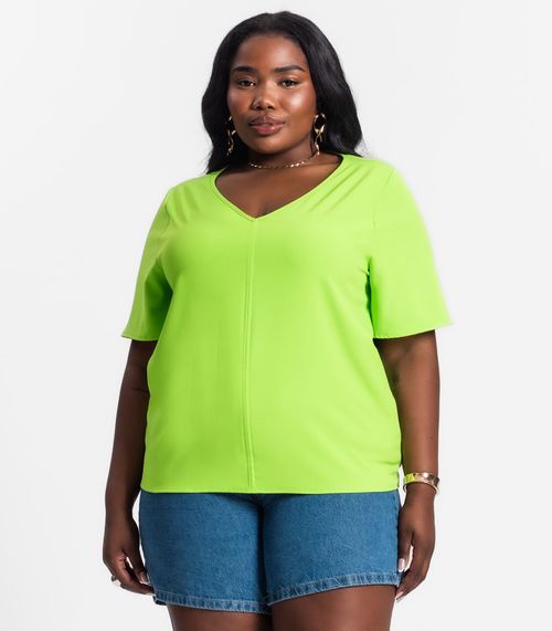 Blusa Básica Decote V Feminina Endless Verde