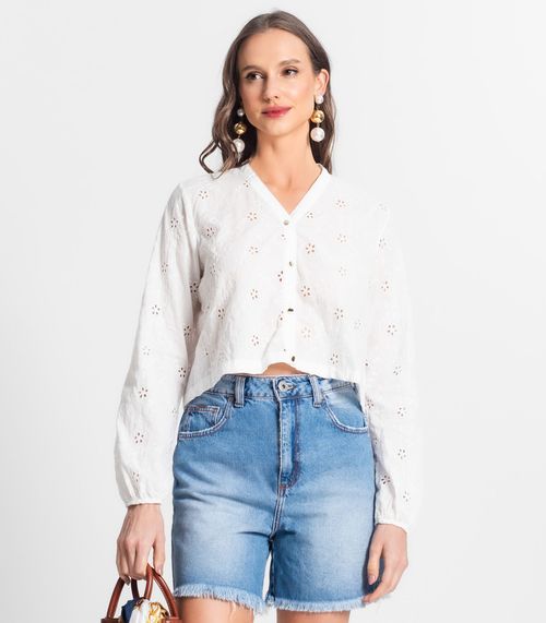 Camisa Feminina Manga Longa Em Laise Endless Bege