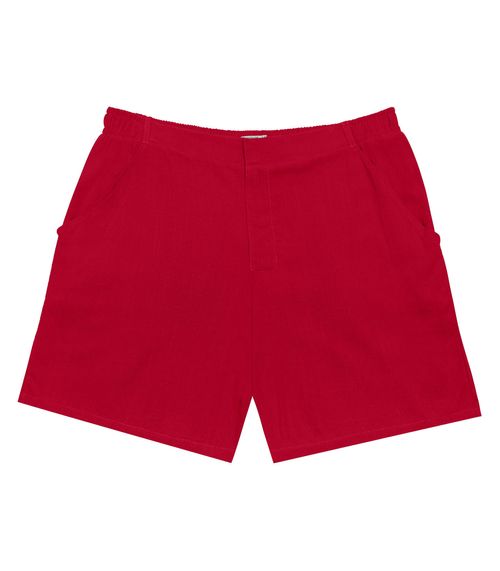 Shorts Feminino Plus Size Em Linho Secret Glam Vermelho