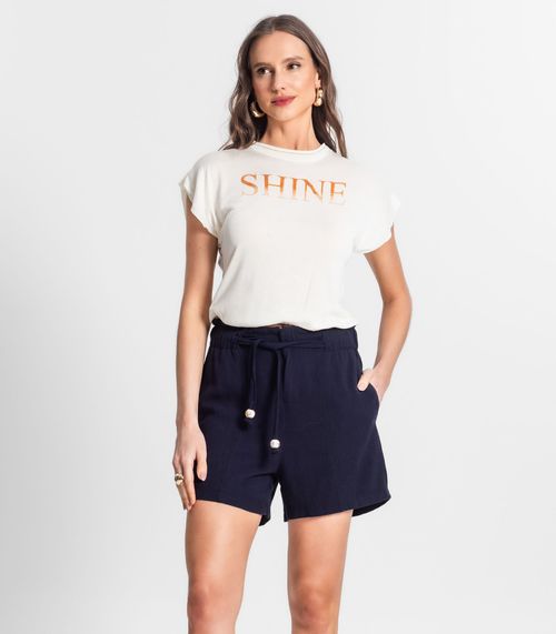 Shorts Feminino De Linho Strong Endless Azul