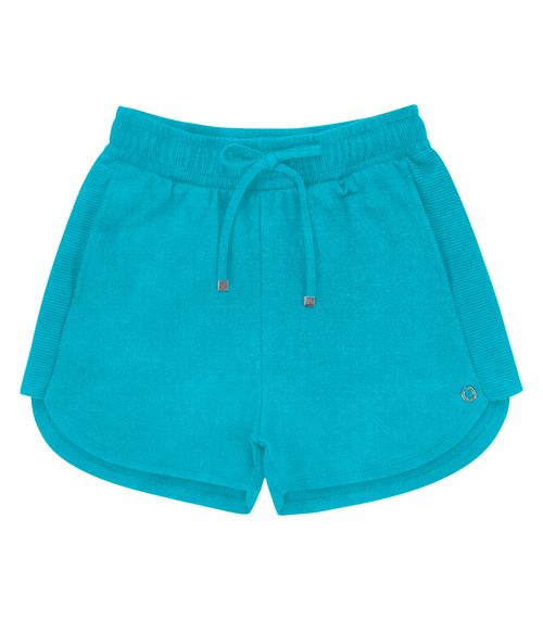 Shorts Juvenil Feminino Em Moletinho Minty Azul