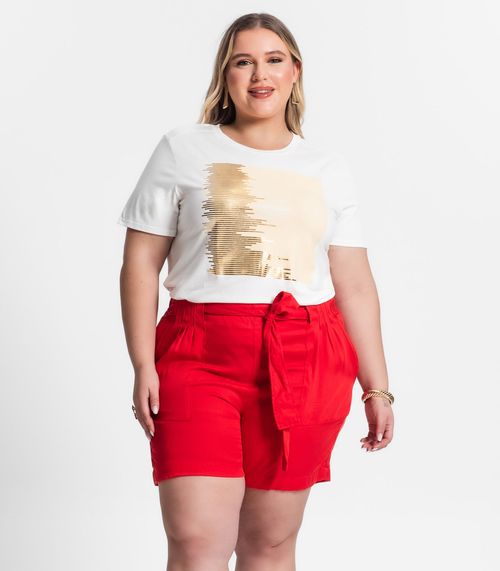 Bermuda Plus Size Feminina Secret Glam Vermelho