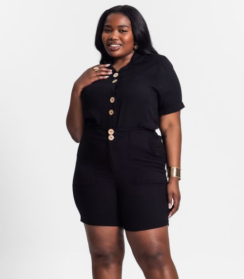 Bermuda Feminina Plus Size Secret Glam Preto