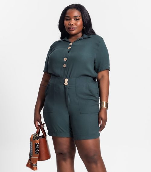 Bermuda Feminina Plus Size Secret Glam Verde