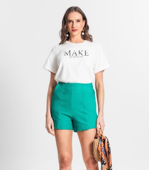 Shorts Feminino Em Moletinho Endless Verde