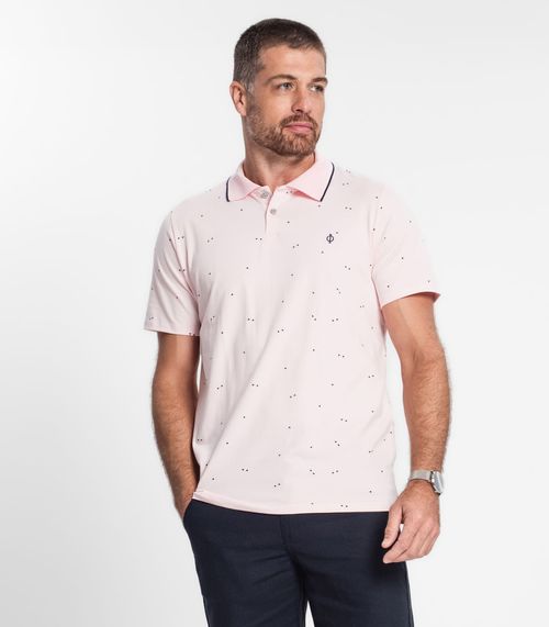 Camisa Polo Masculina Diametro Rosa