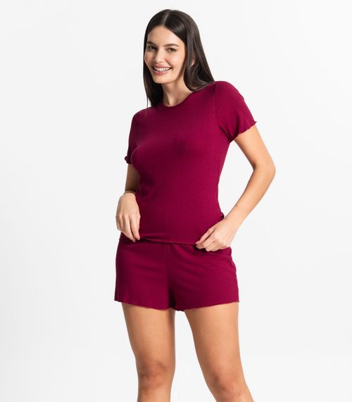 Pijama Feminino Canelado Select Vermelho