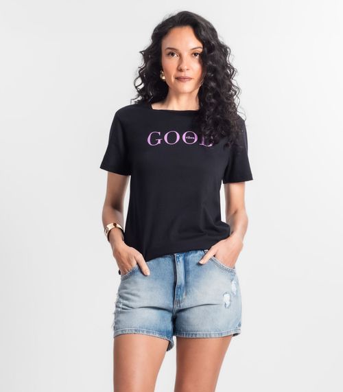 T-shirt Feminina Estampada Select Preto