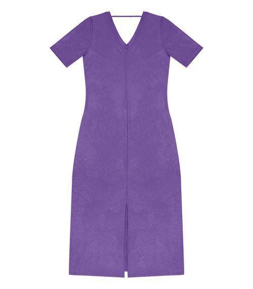 Vestido Midi Ribana Canelada Lurex Rovitex Roxo