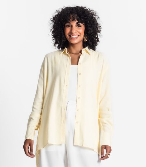 Camisa Feminina Oversized Manga Longa Select Amarelo