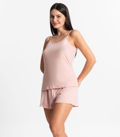 Pijama Feminino De Alças Select Bege