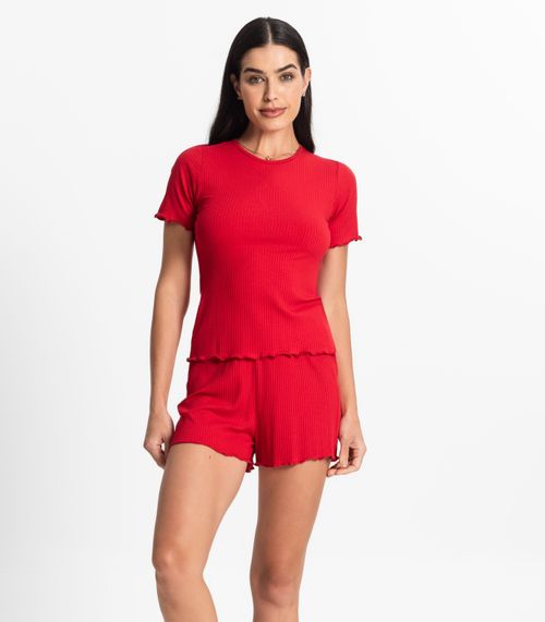 Pijama Feminino Canelado Select Vermelho