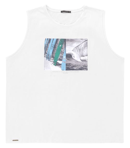 Regata Plus Size Masculina Diametro Branco